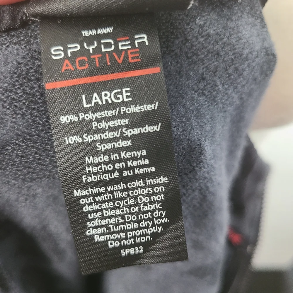 Spyder Active Camo Top Long Sleeve Boxy Crop Thumbholes Half Zip Mock Mockneck L - Picture 10 of 11